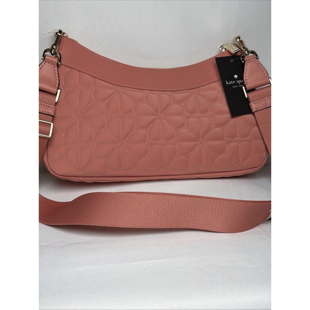 Kate Spade Spade Flower Quilted Shoulder Bag Terracotta Pink NWT - Picture 4 of 15